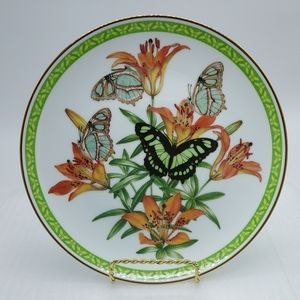 Butterflies of the World FM Limited Edition Collection Plate Gold Rim 9 1/4"
